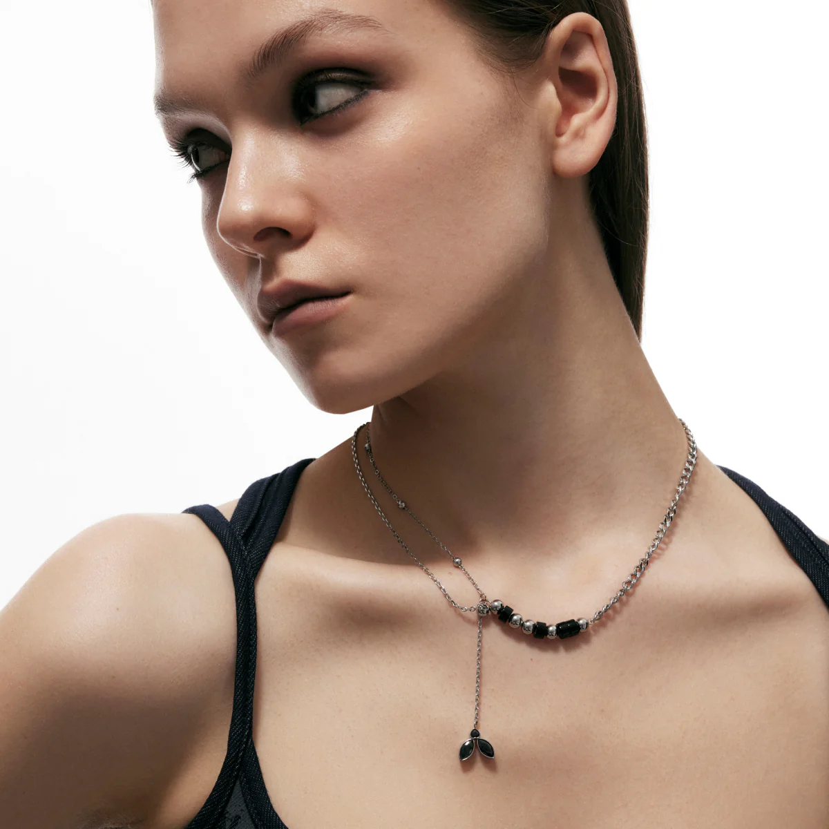 Adjustable Punk Moth Inlay Necklace - Image 3