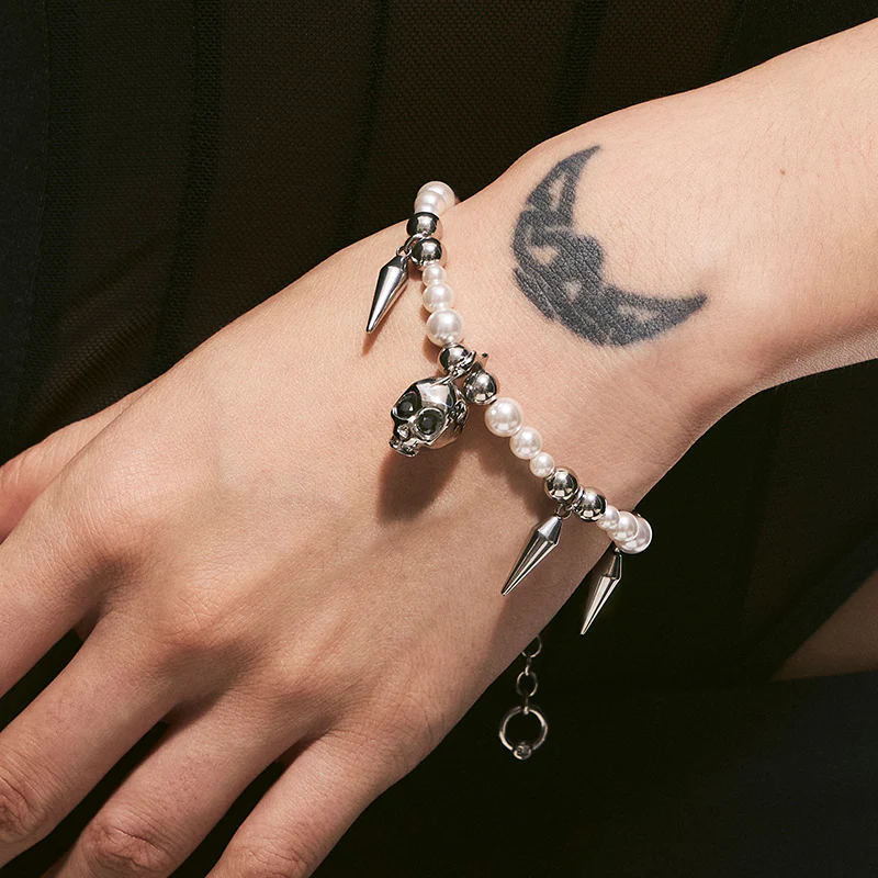 Beaded Siren Skull Bracelet - Image 2