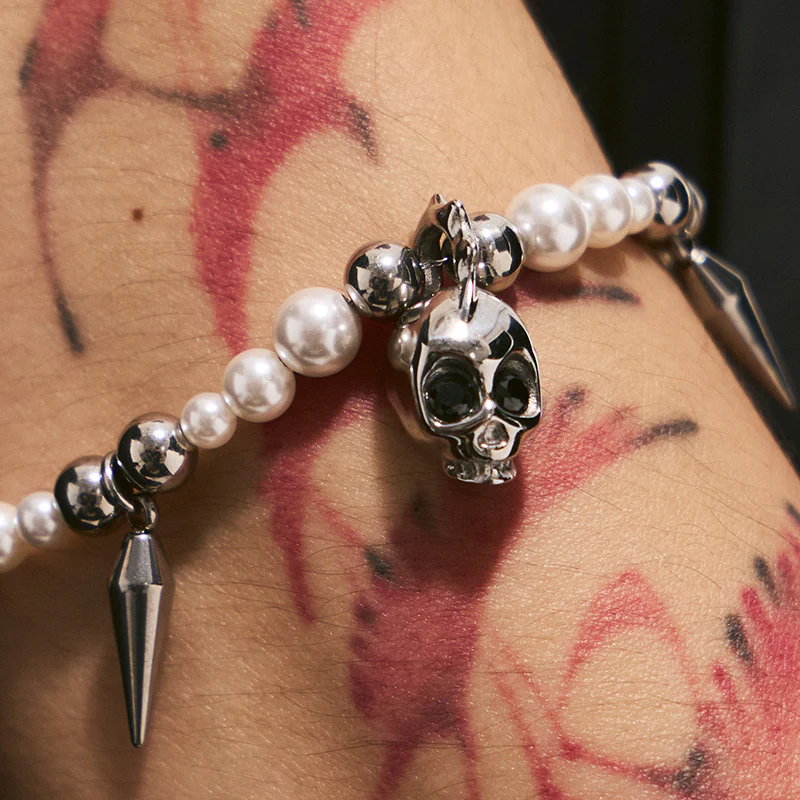 Beaded Siren Skull Bracelet - Image 4