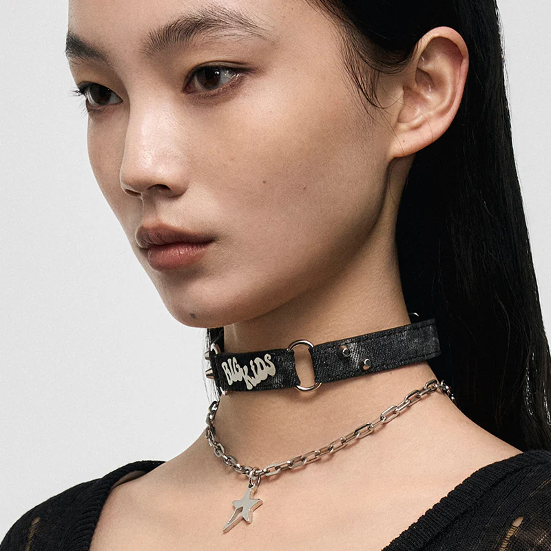 BIG KIDS Graffiti Denim Choker - Image 4