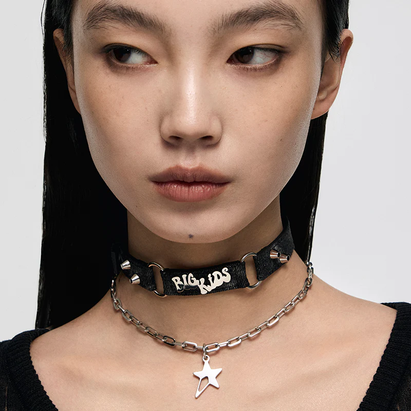 BIG KIDS Graffiti Denim Choker - Image 5