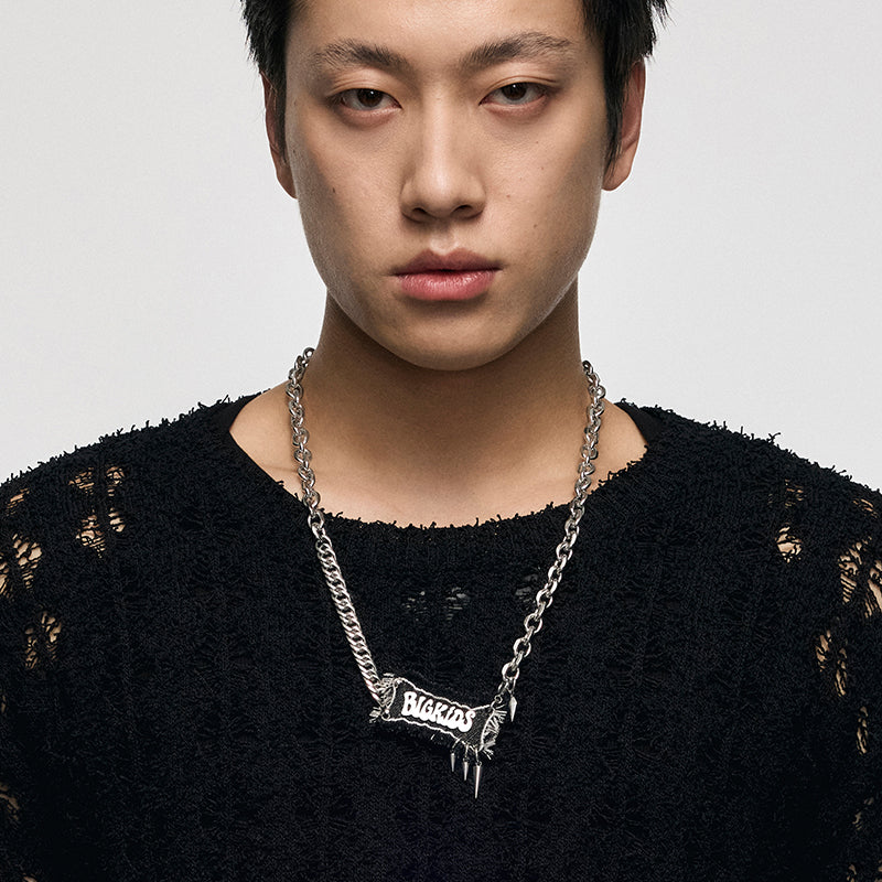 BIG KIDS Graffiti Denim Necklace - Image 3