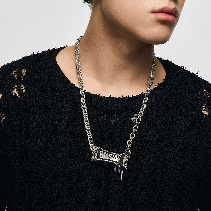 BIG KIDS Graffiti Denim Necklace - Image 5