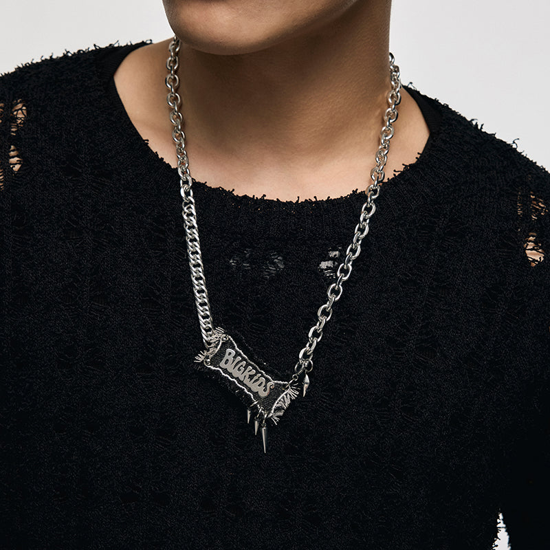 BIG KIDS Graffiti Denim Necklace - Image 6
