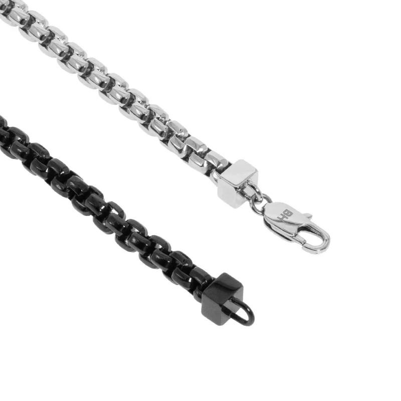 Black & Silver Two-Tone Chain Necklace - Image 2