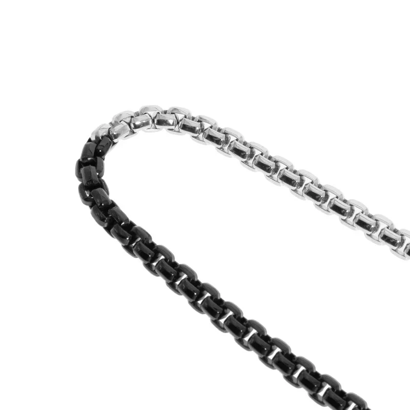 Black & Silver Two-Tone Chain Necklace - Image 3