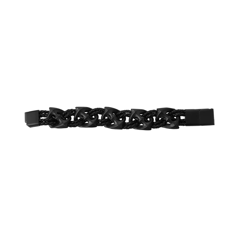 Black Starburst Woven Wide Bracelet - Image 2