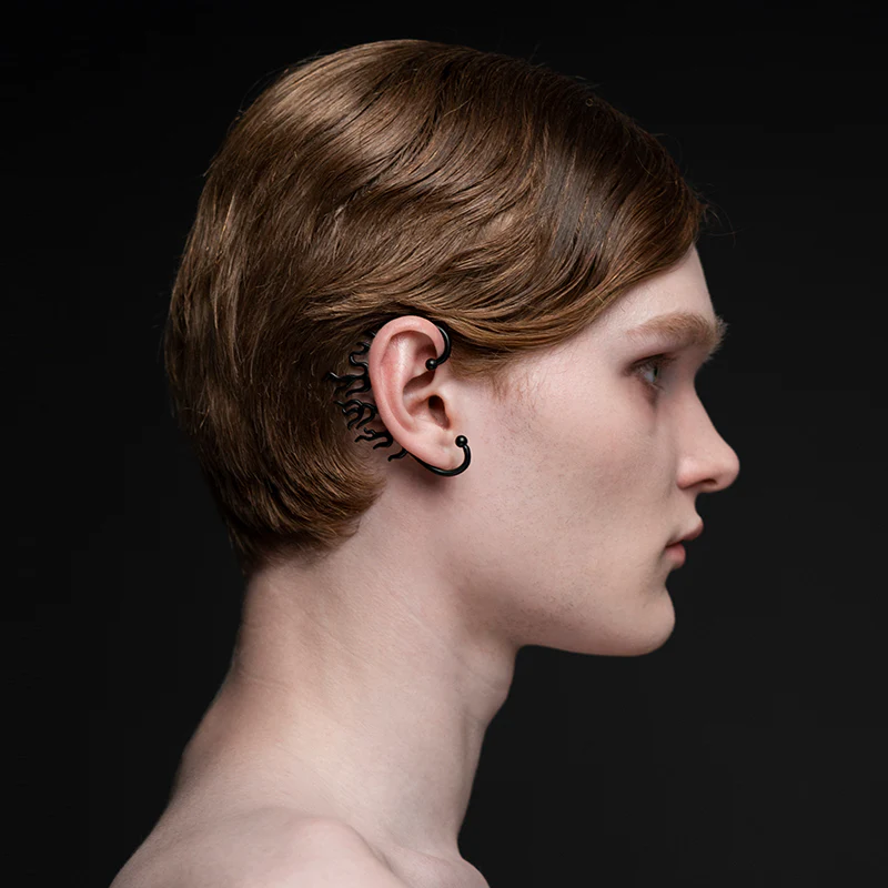 The Seven Deadly Sins- Lus Flame Shape Cuff Earrings - Image 4
