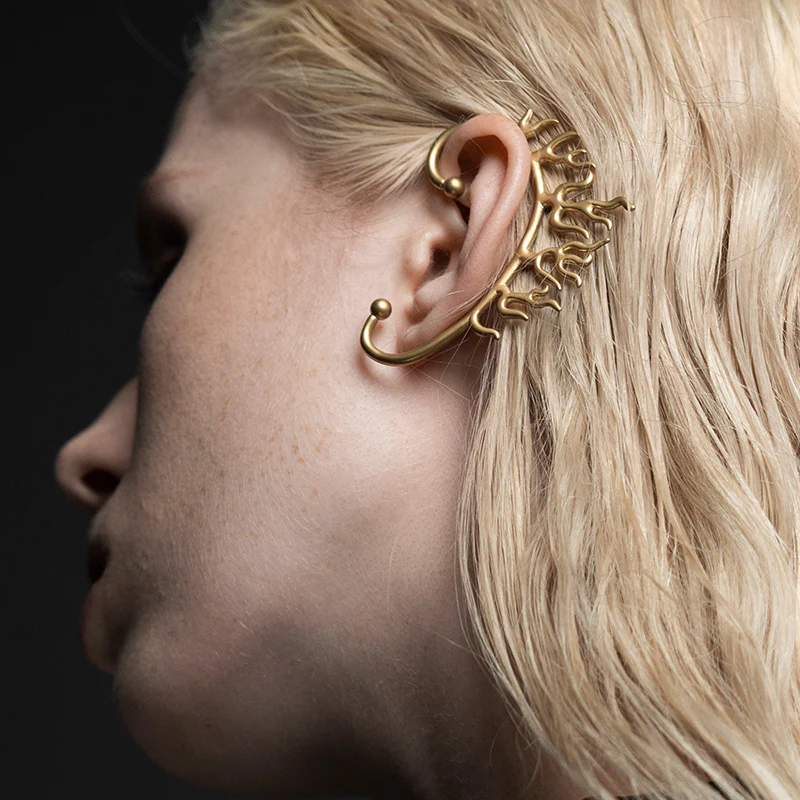 The Seven Deadly Sins- Lus Flame Shape Cuff Earrings - Image 5