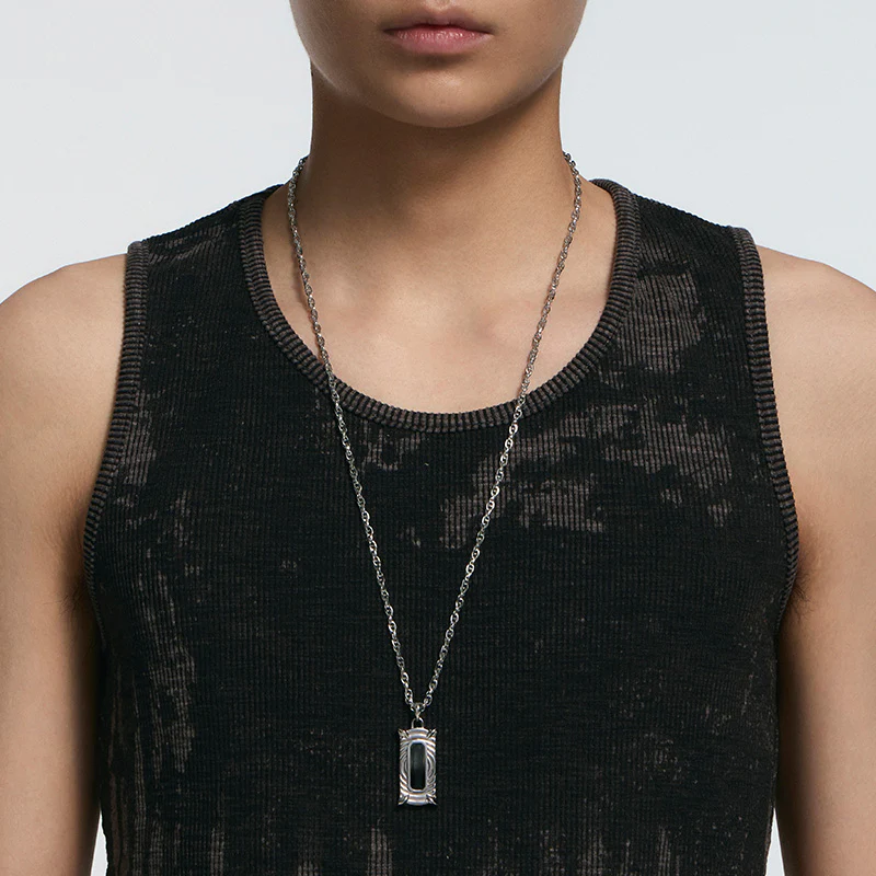 Bone Record Gradient Tourmaline Sweater Necklace - Image 3