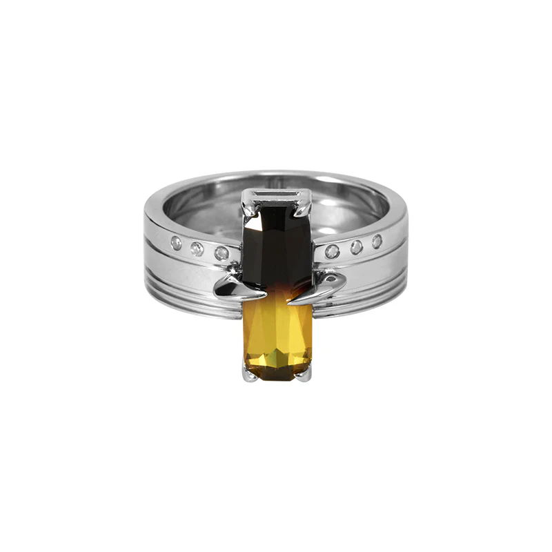 Bone Record Pattern Gradient Tourmaline Ring - Image 2