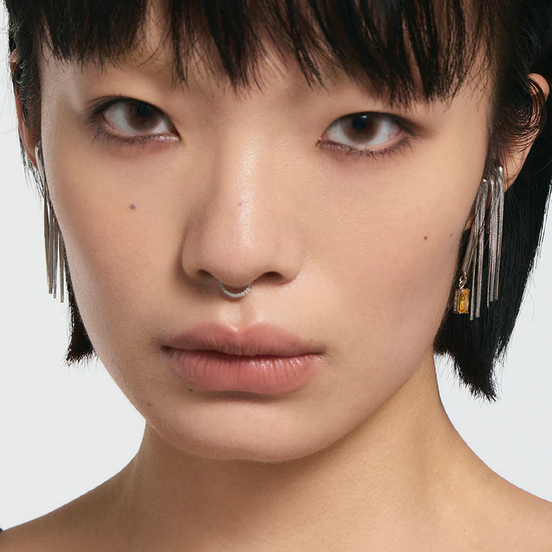Bone Record Pattern Tassel Earrings - Image 6