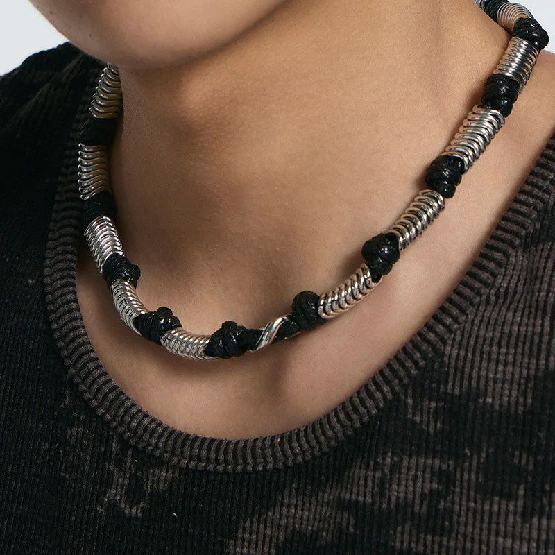 Bone Record Woven Clasp Necklace - Image 5