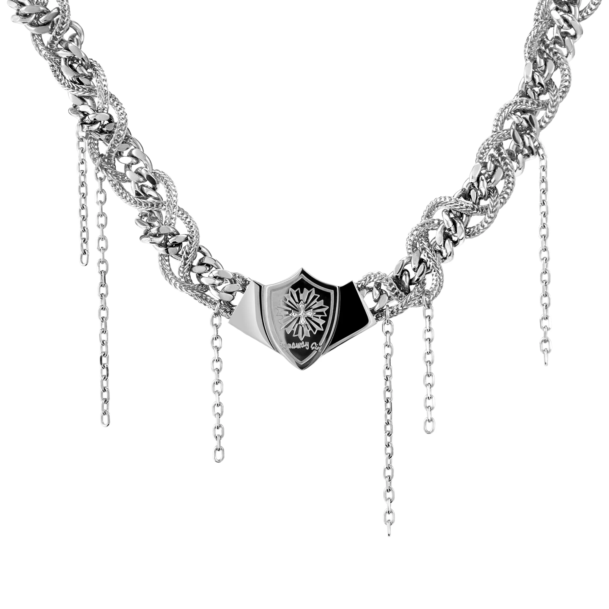 Braided Chain Magnetic Prom Emblem Necklace - Image 5
