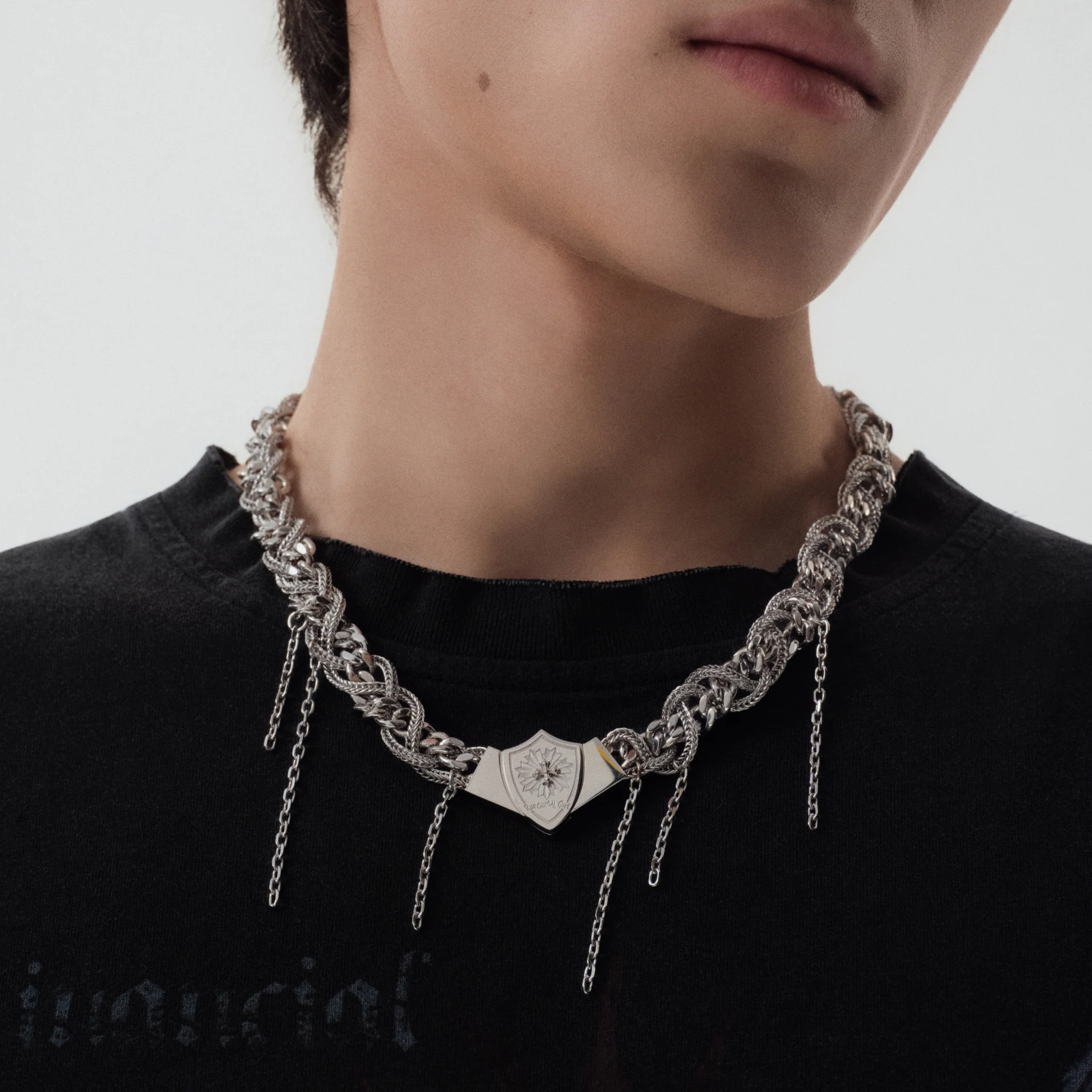 Braided Chain Magnetic Prom Emblem Necklace - Image 6