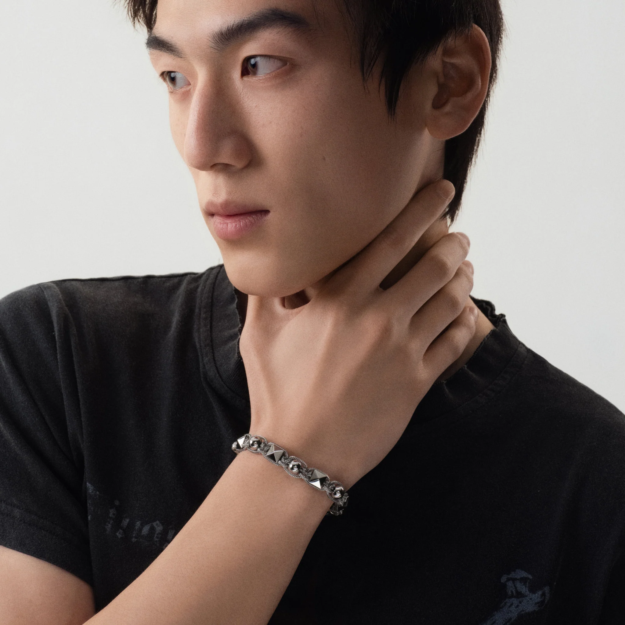 Braided Chain Stud Bracelet - Image 3