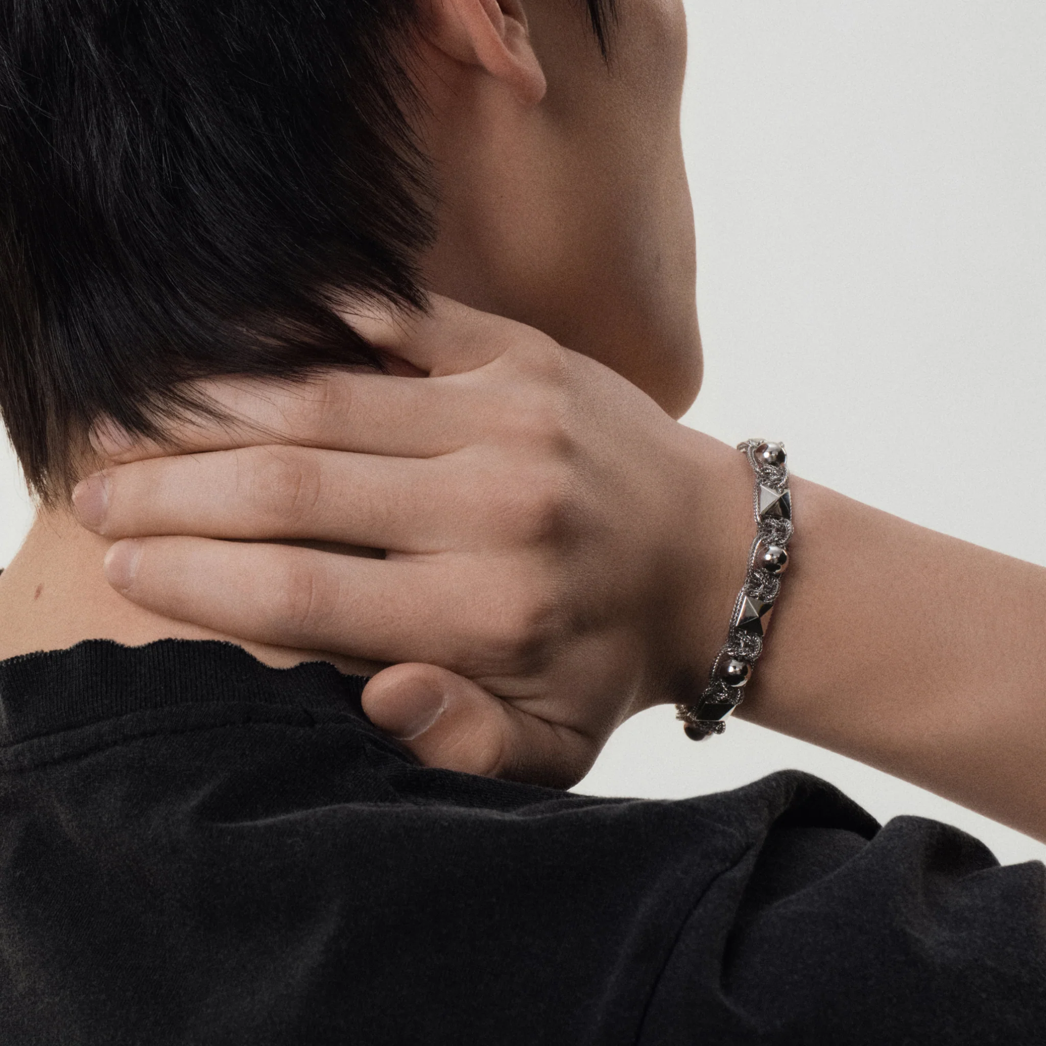 Braided Chain Stud Bracelet - Image 4