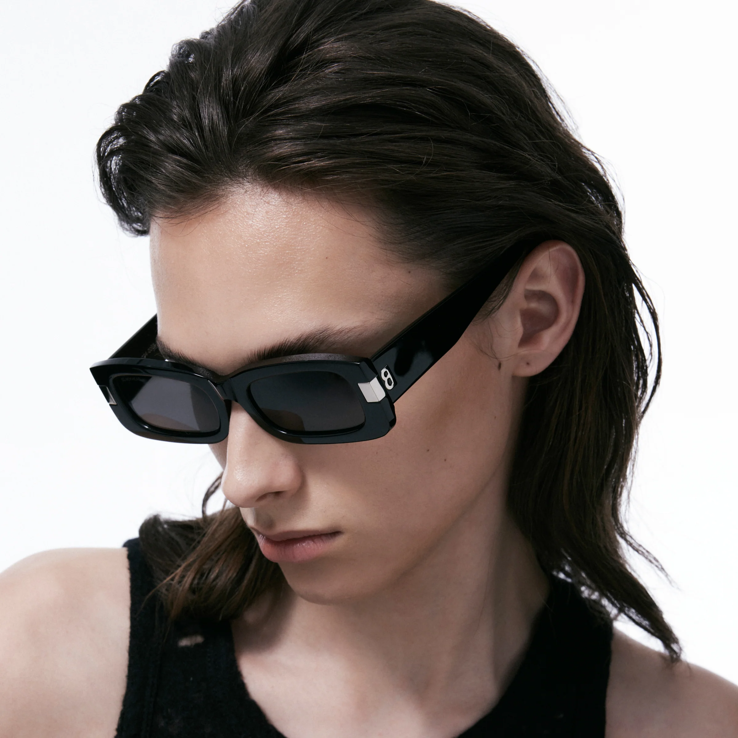 Cat-Eye B Square Sunglasses (Black) - Image 5