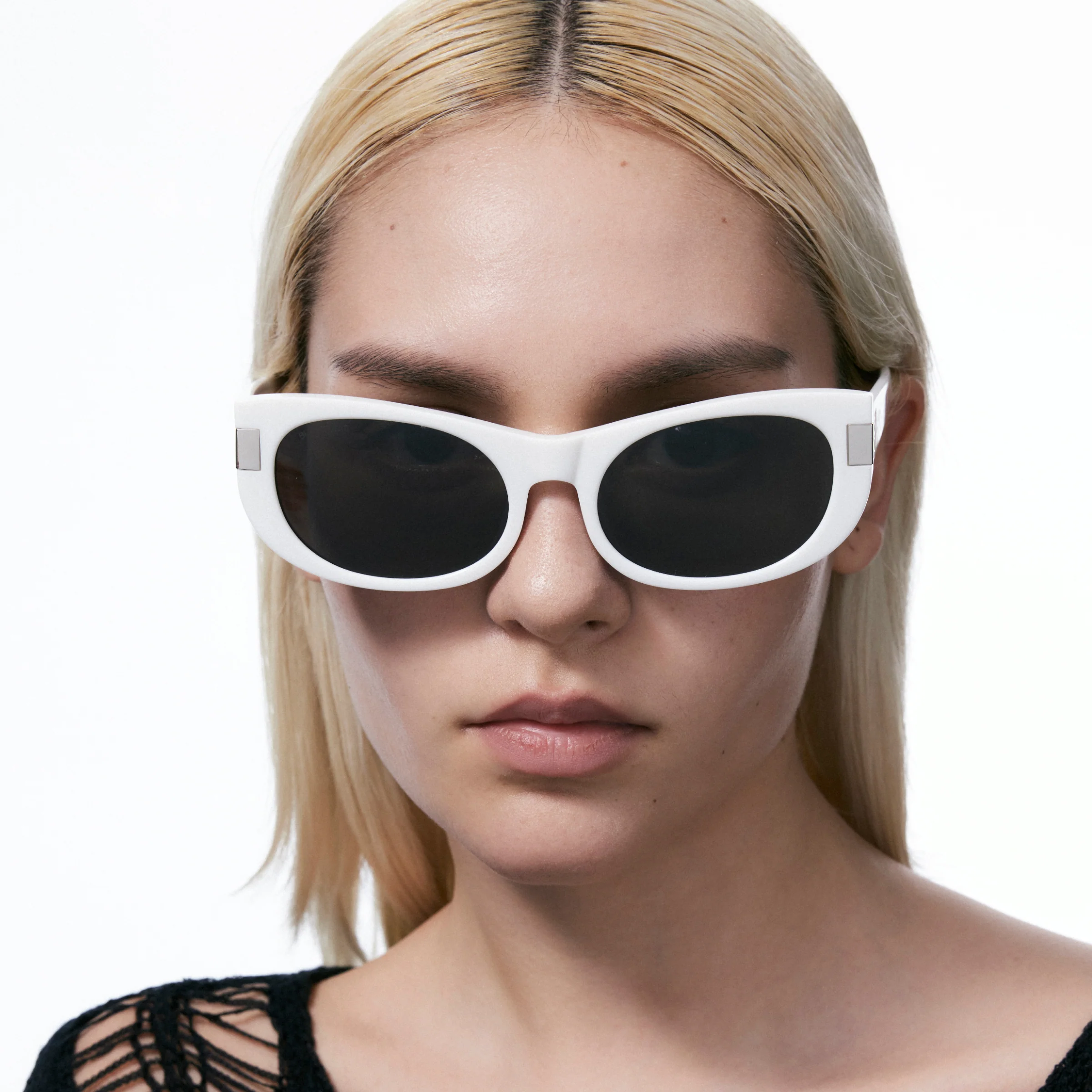 Cat-Eye B Square Sunglasses (White) - Image 4