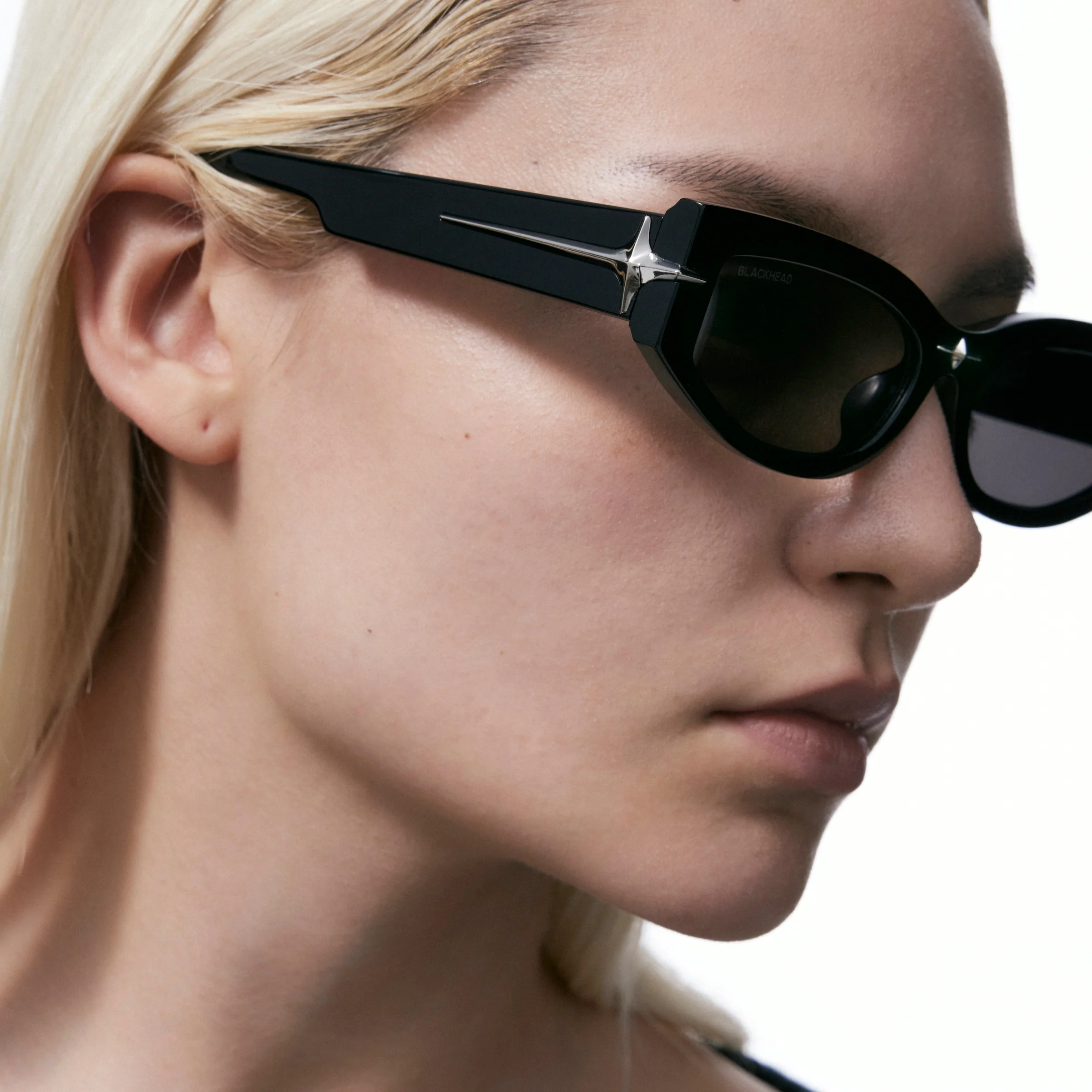 Cat-Eye Starburst Sunglasses (Black) - Image 4