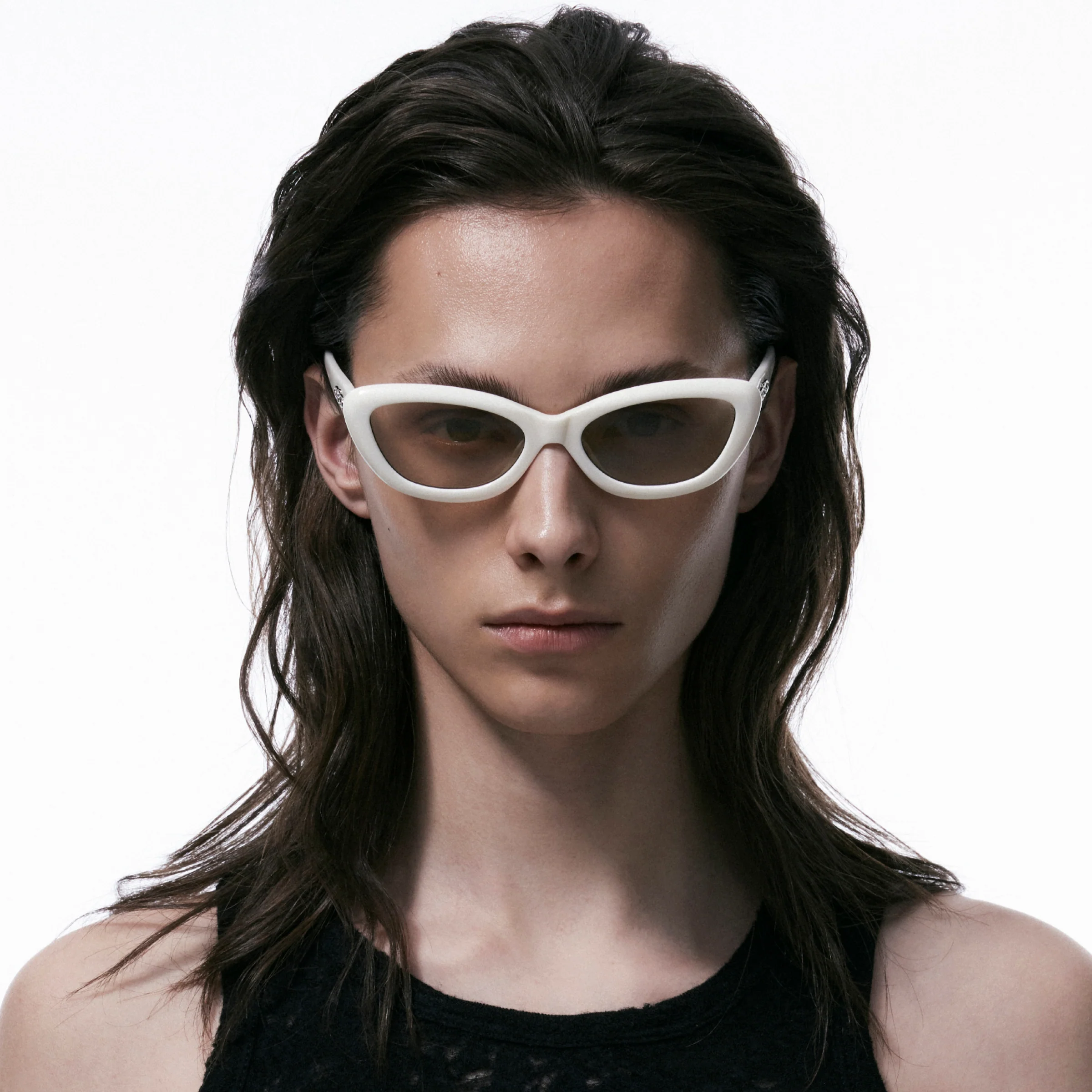Cat-Eye Vintage Style Sunglasses (White) - Image 4