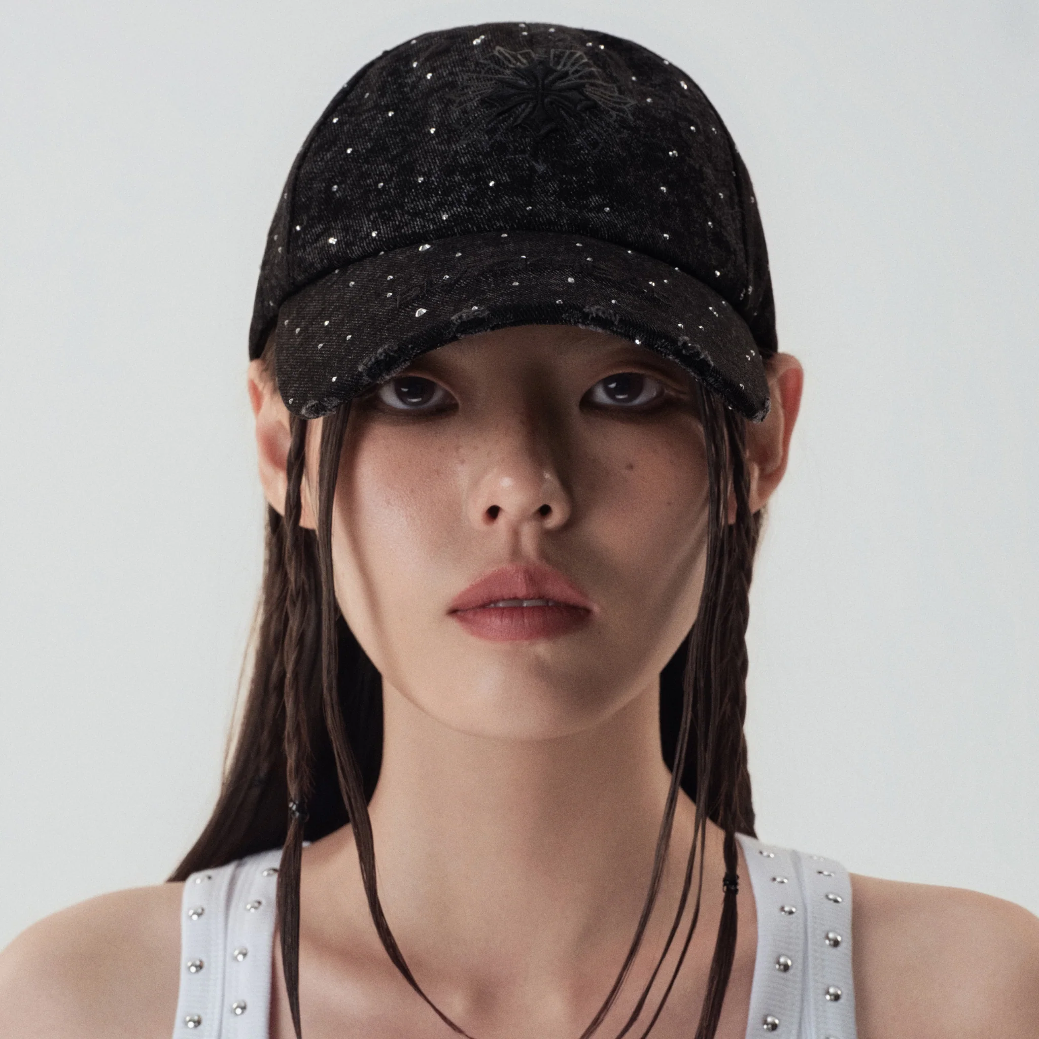 Cornflower Crystal Denim Baseball Cap - Image 2
