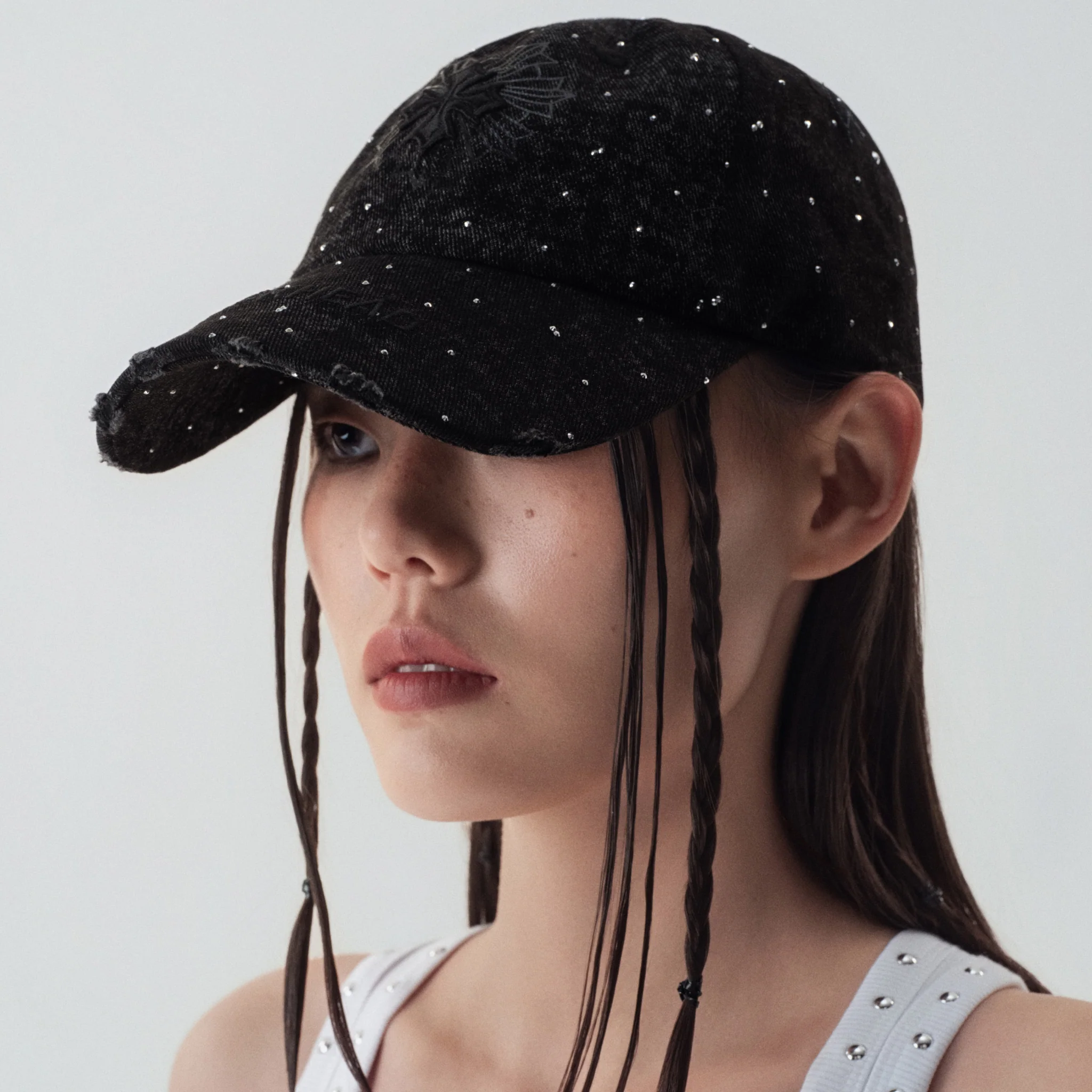 Cornflower Crystal Denim Baseball Cap - Image 3