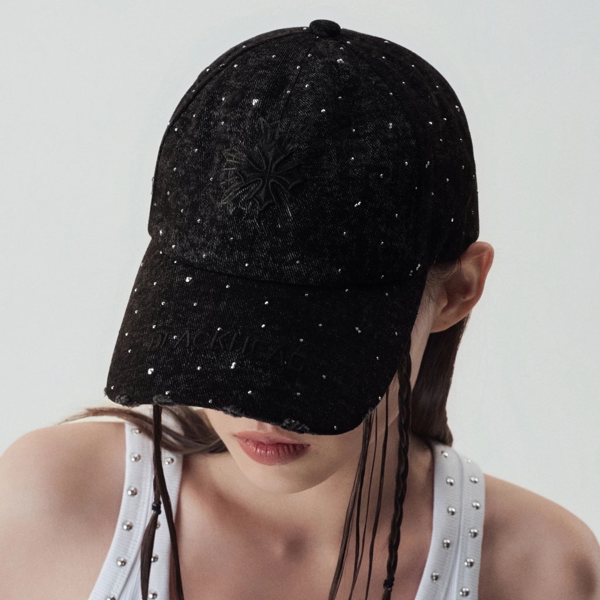 Cornflower Crystal Denim Baseball Cap - Image 4