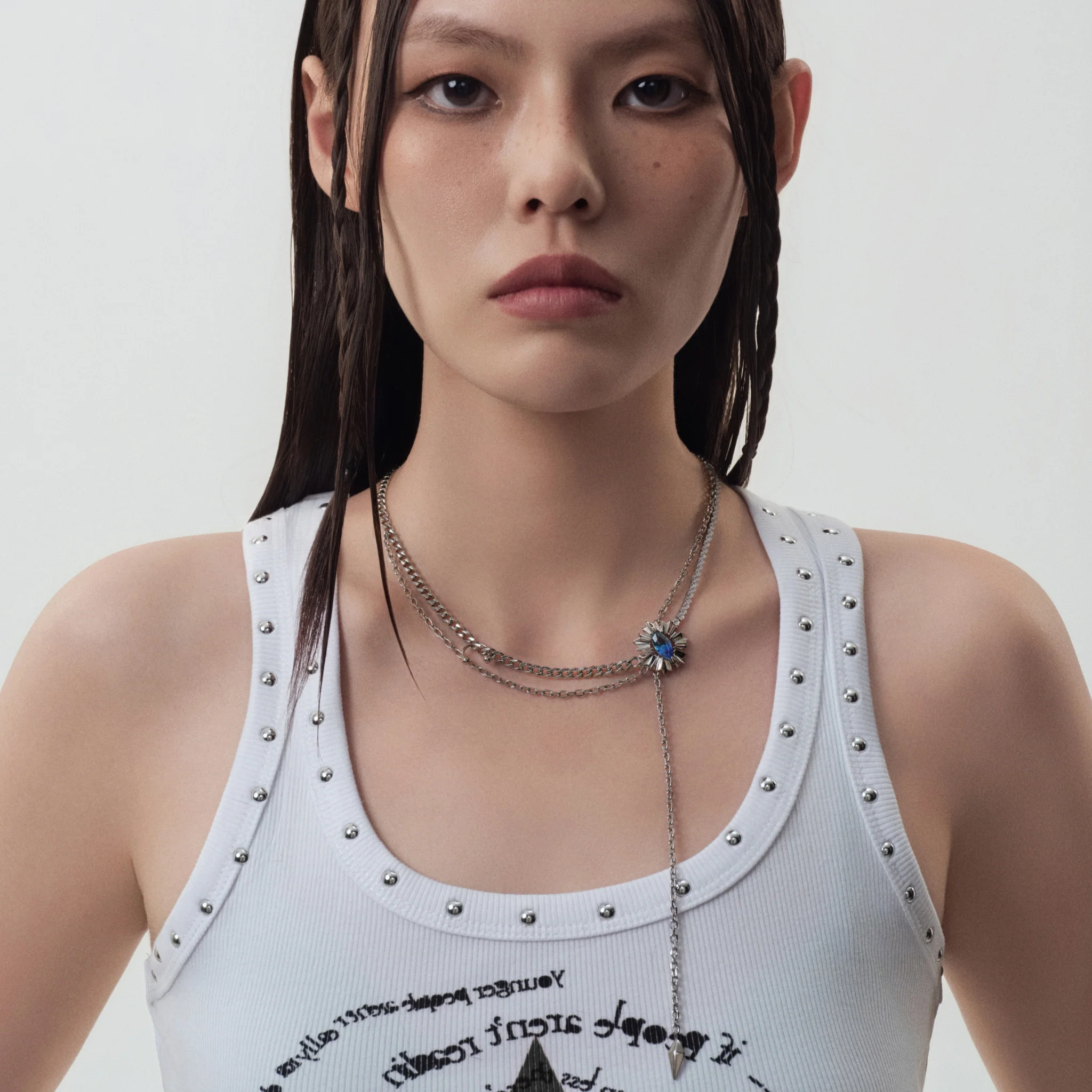 Cornflower Double-Layer Drawstring Necklace - Image 2
