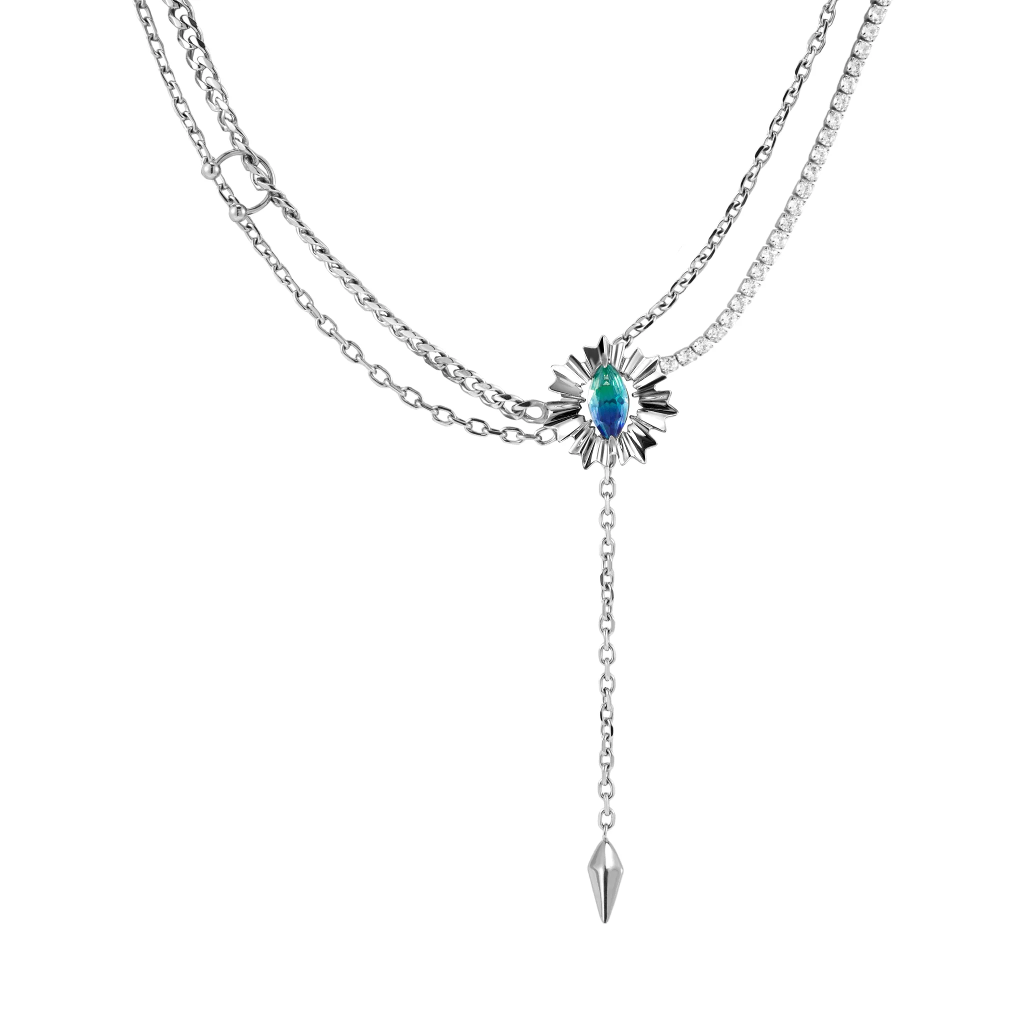 Cornflower Double-Layer Drawstring Necklace - Image 5