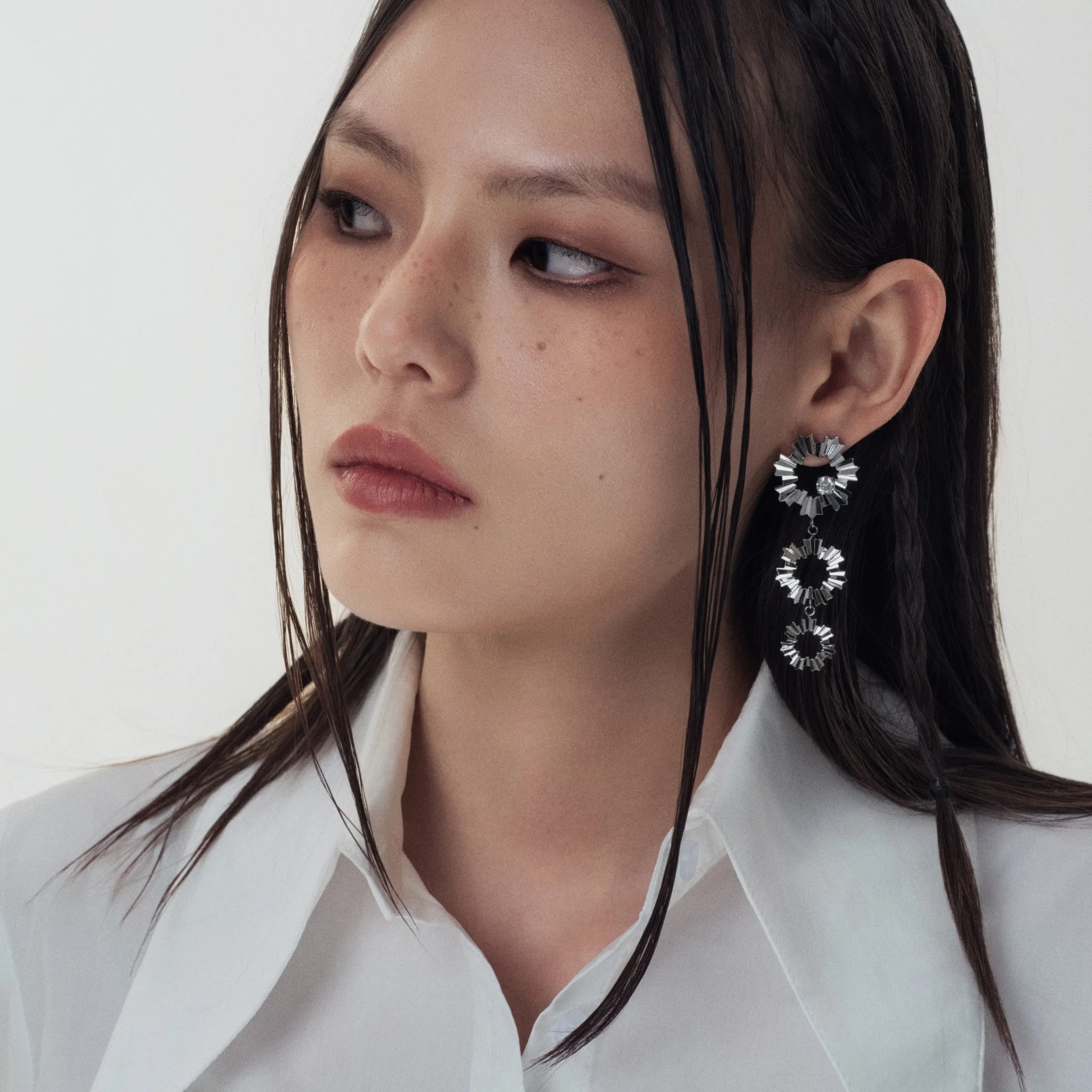 Cornflower Medal Pendant Earrings - Image 3