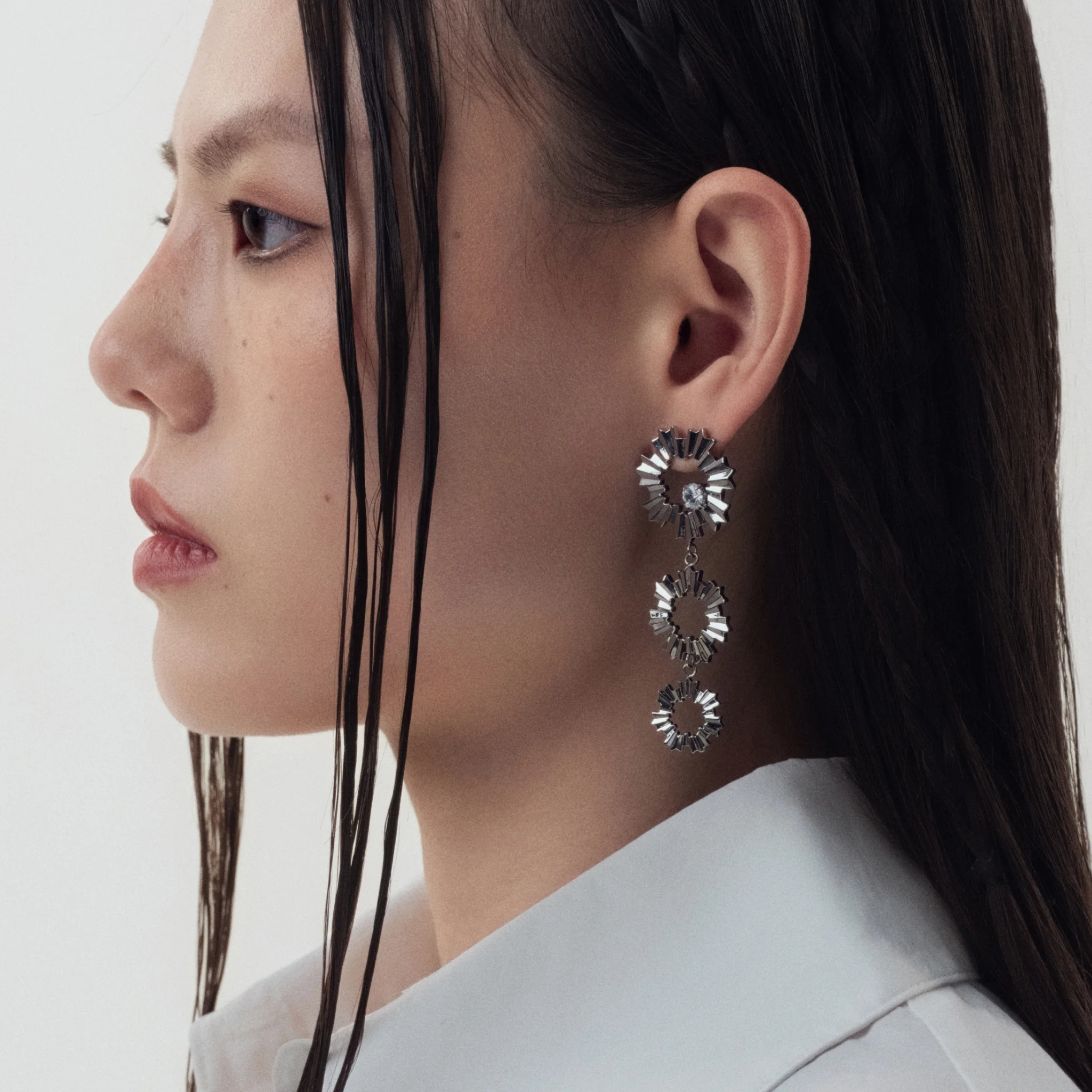 Cornflower Medal Pendant Earrings - Image 4