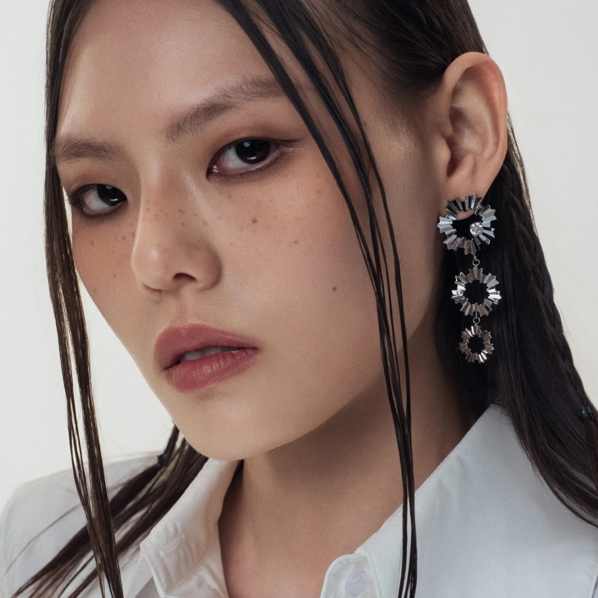 Cornflower Medal Pendant Earrings - Image 6