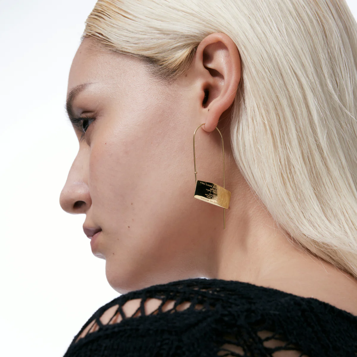 Cotent Label Open-Close Hinged Earrings - Image 3