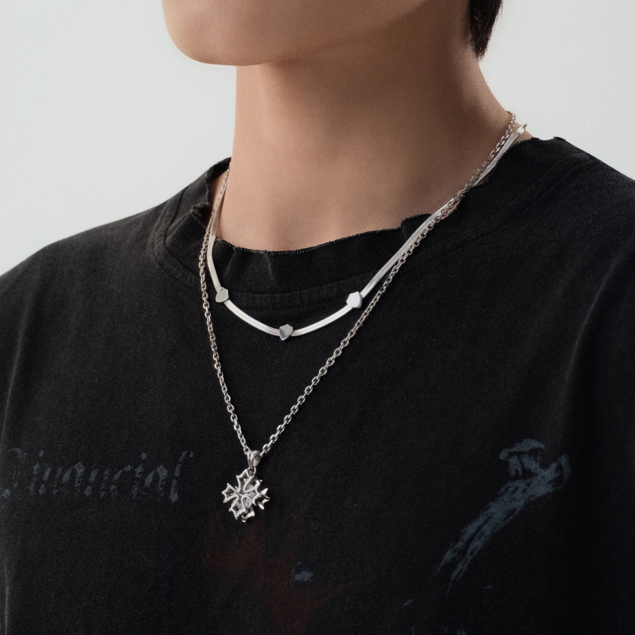Crossflower Double-Layer Necklace - Image 6
