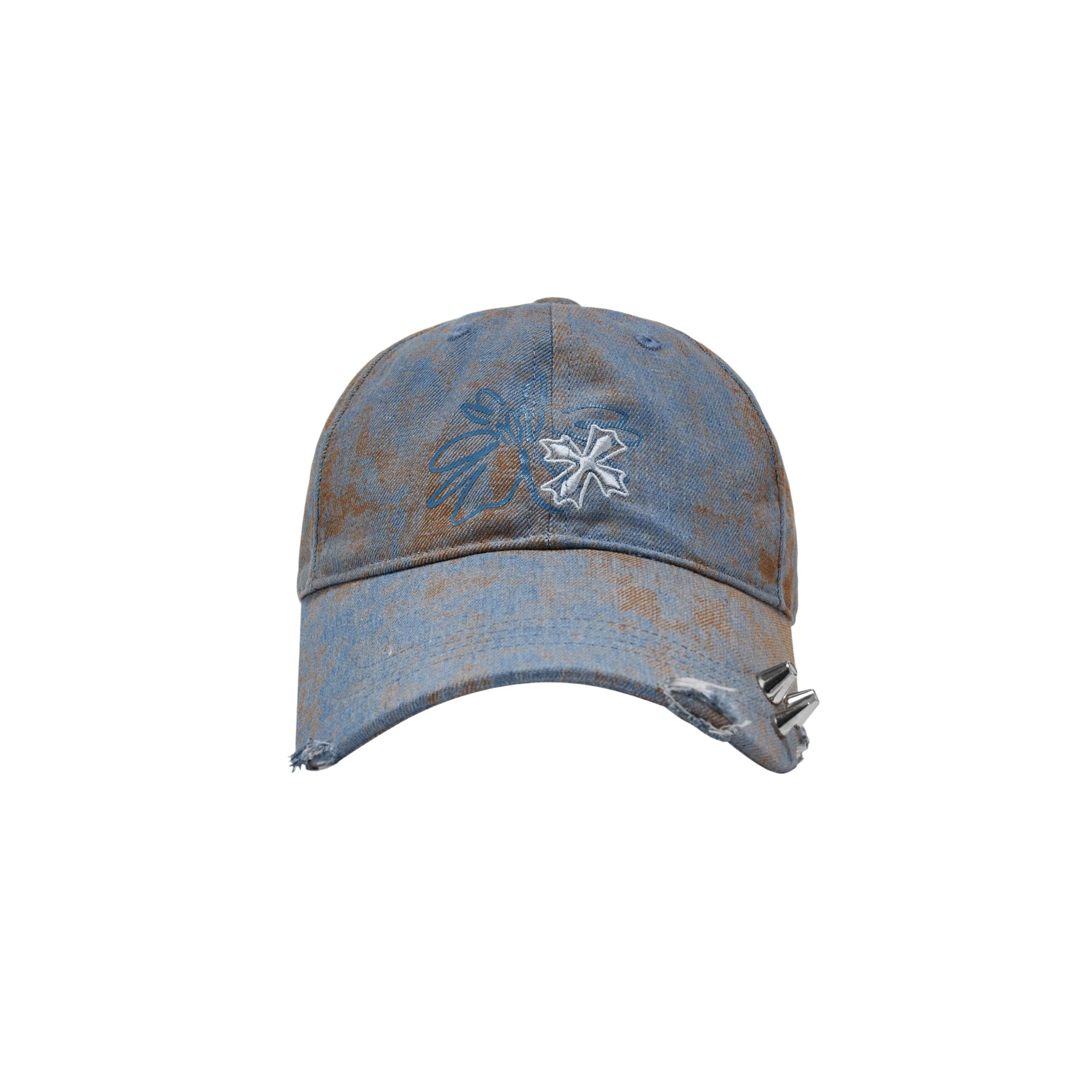 Crossflower Emblem Denim Baseball Cap