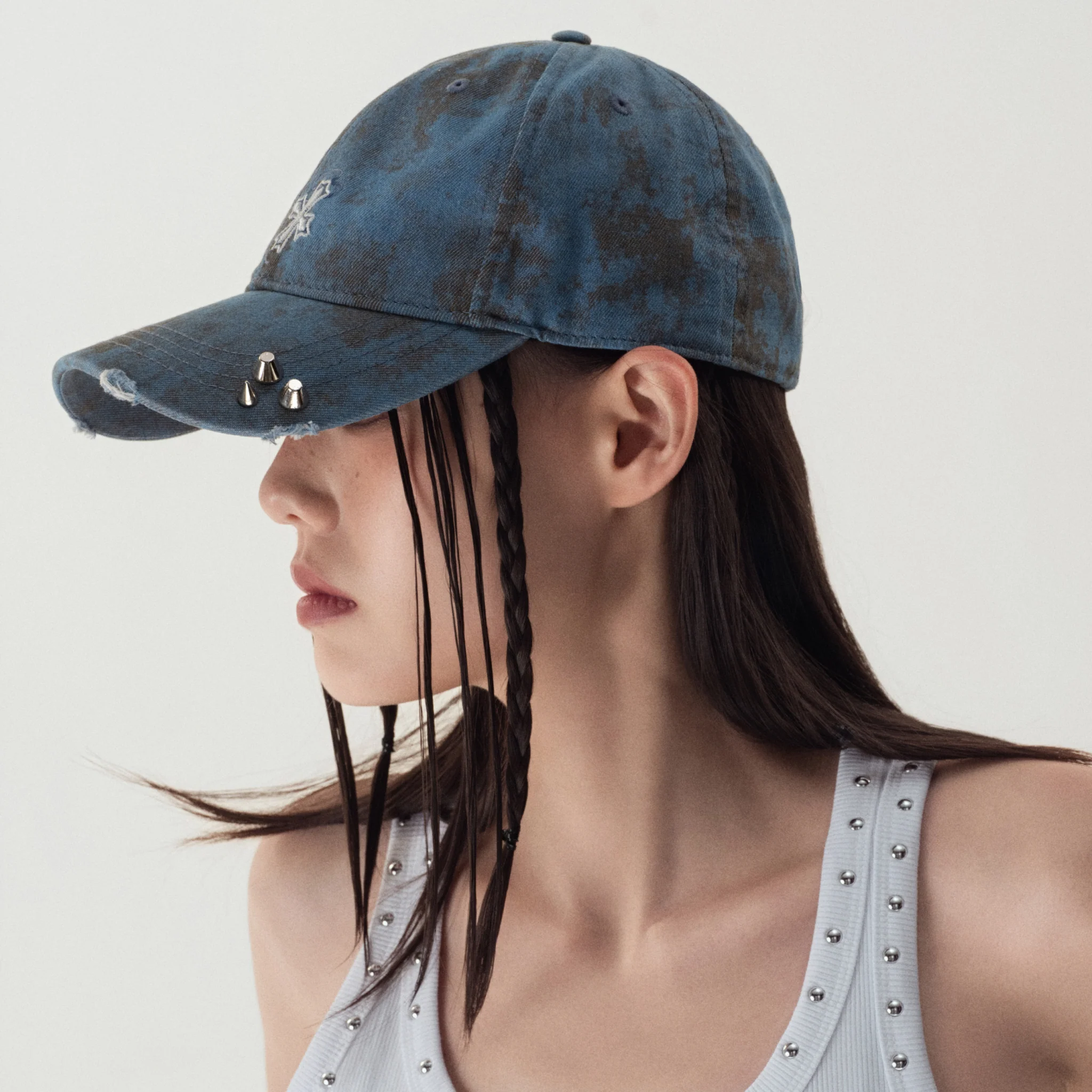 Crossflower Emblem Denim Baseball Cap - Image 3