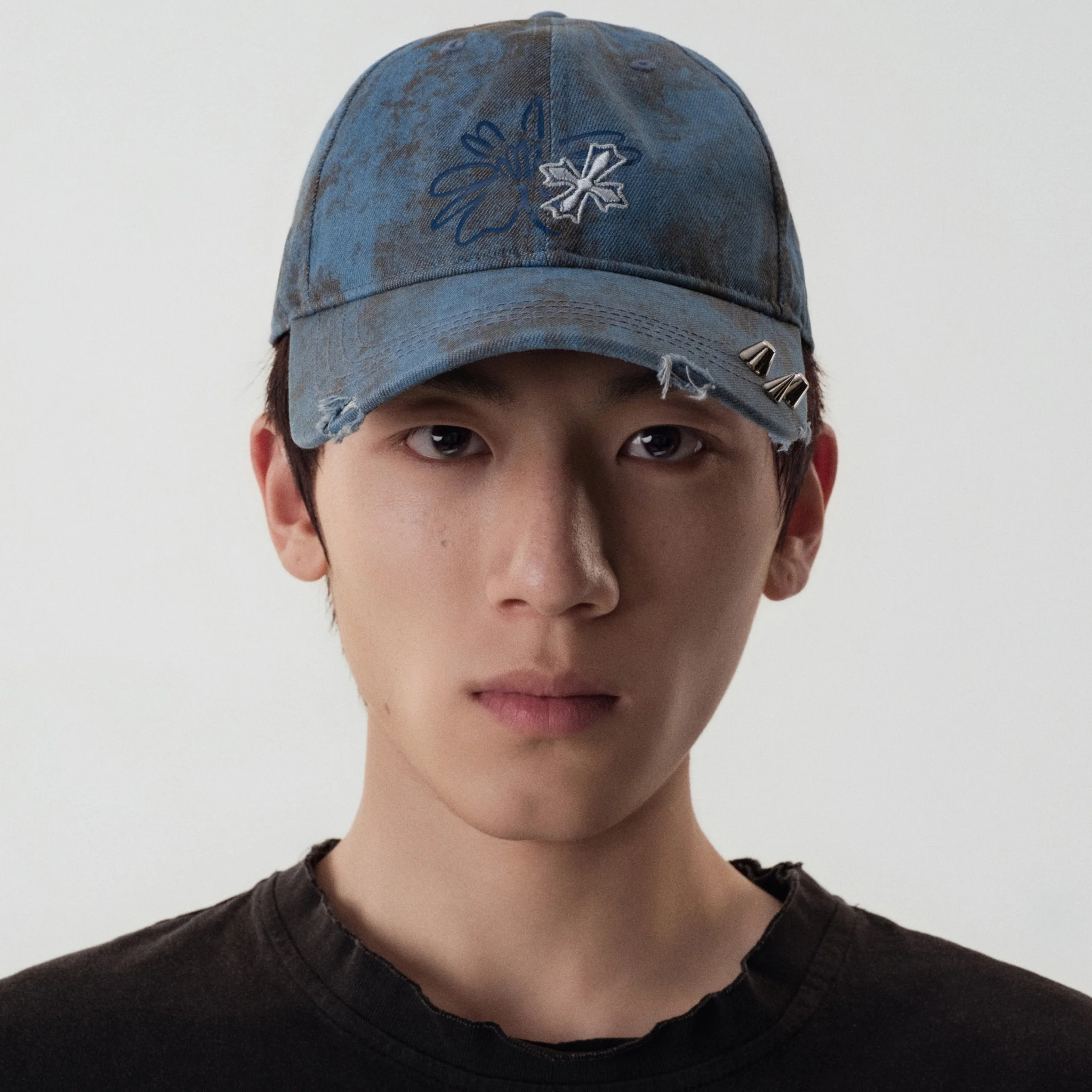 Crossflower Emblem Denim Baseball Cap - Image 4
