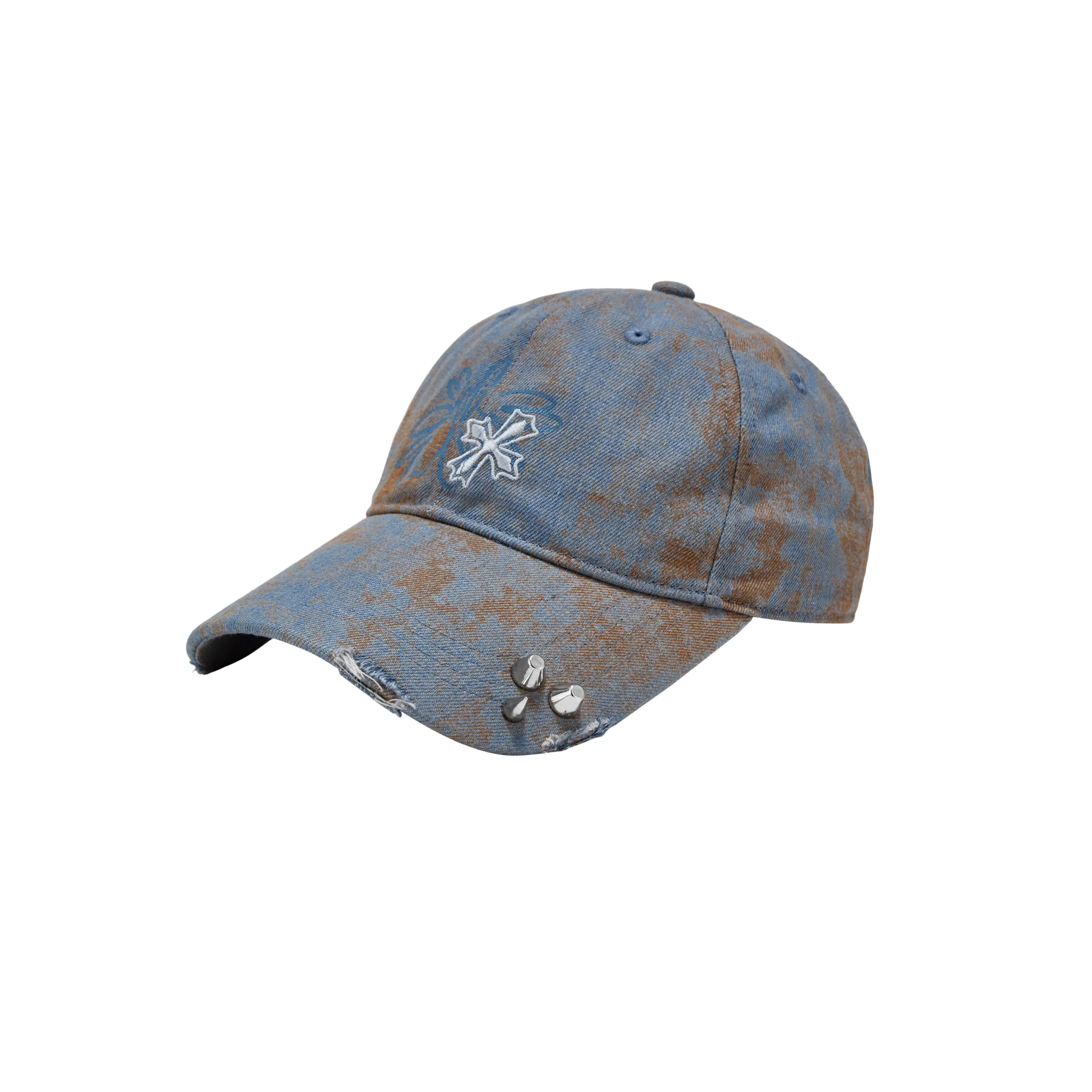 Crossflower Emblem Denim Baseball Cap - Image 5