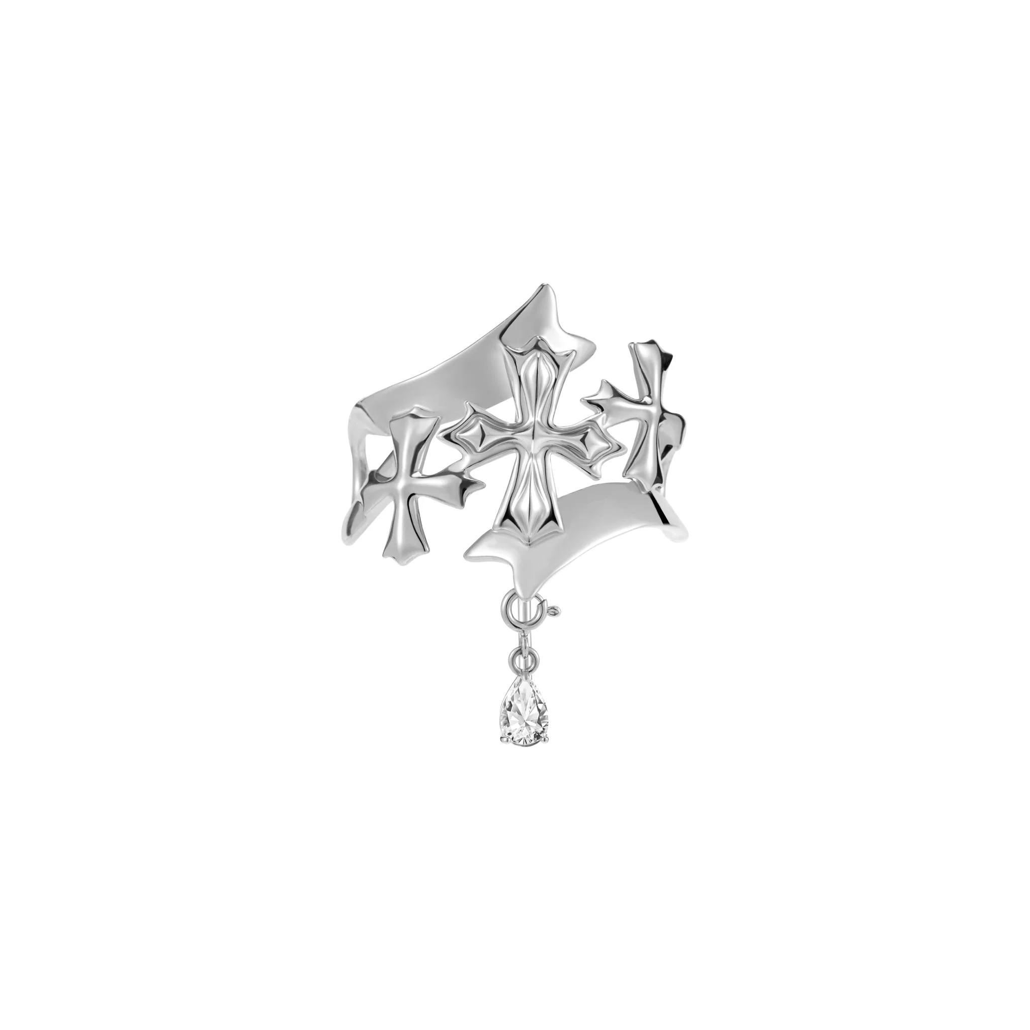 Crossflower Ribbon Ponytail Clip