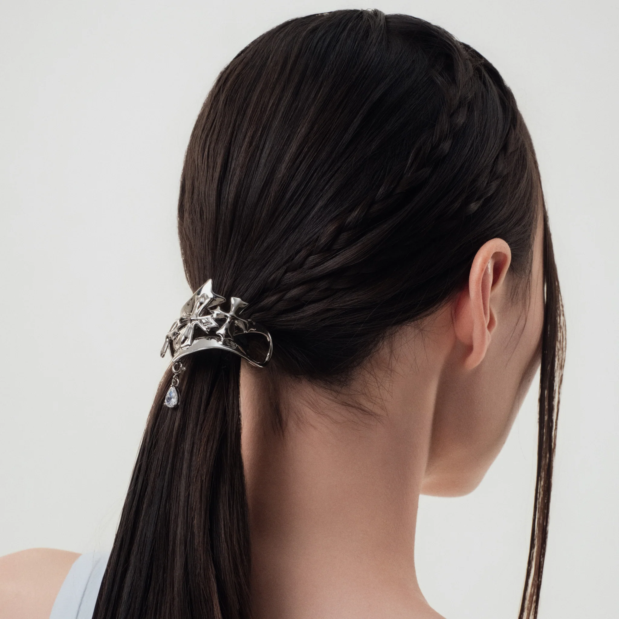 Crossflower Ribbon Ponytail Clip - Image 3