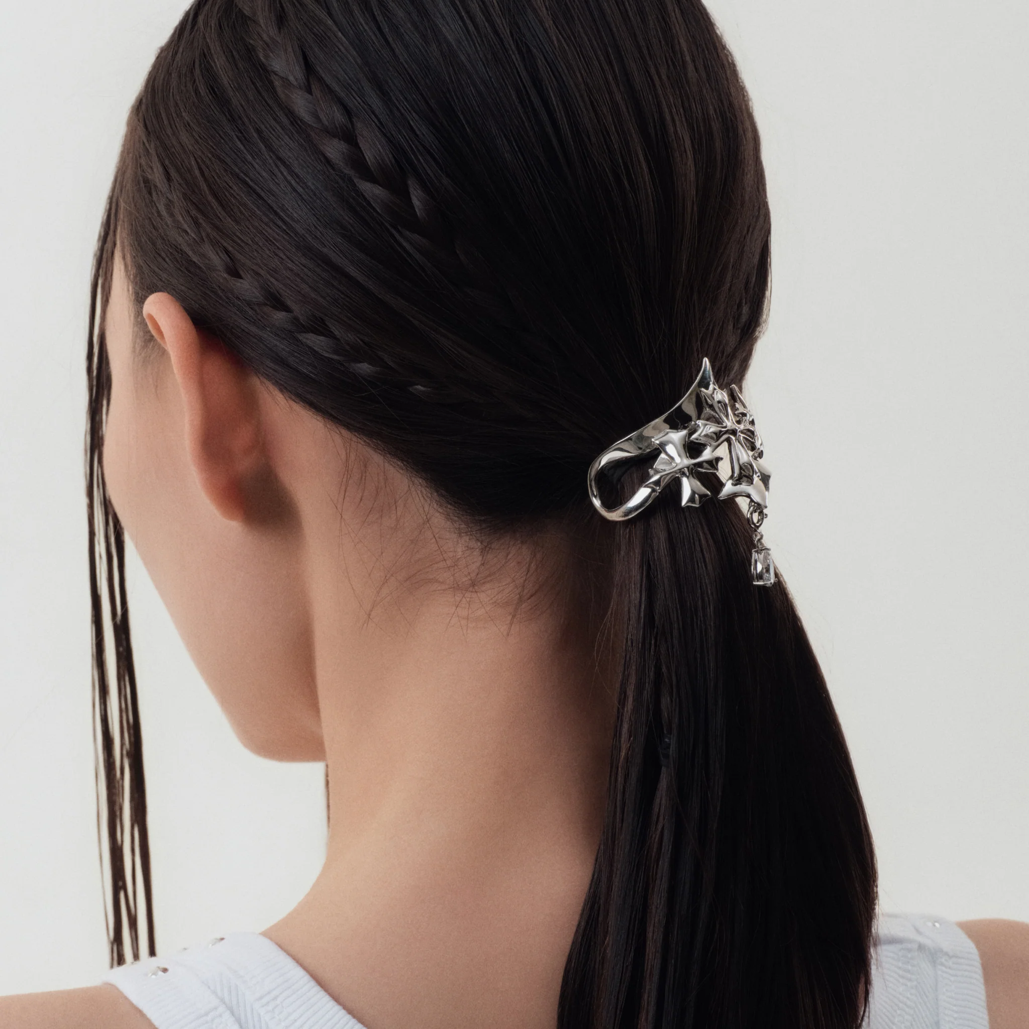Crossflower Ribbon Ponytail Clip - Image 6