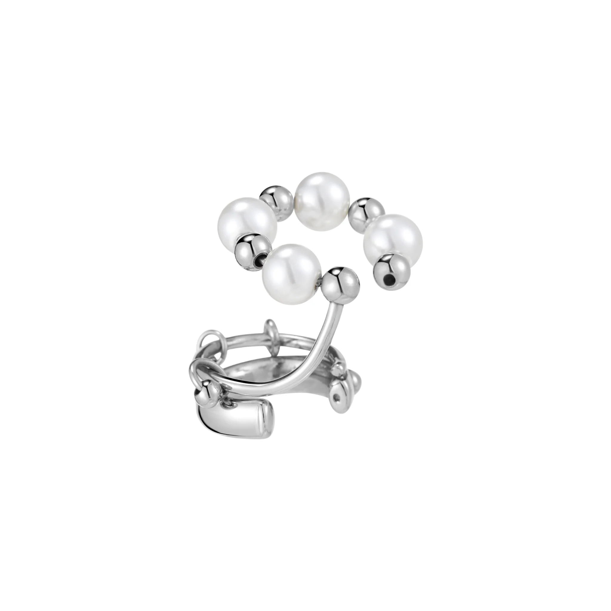 Crystal & Pearl Combination Ear Clip - Image 5