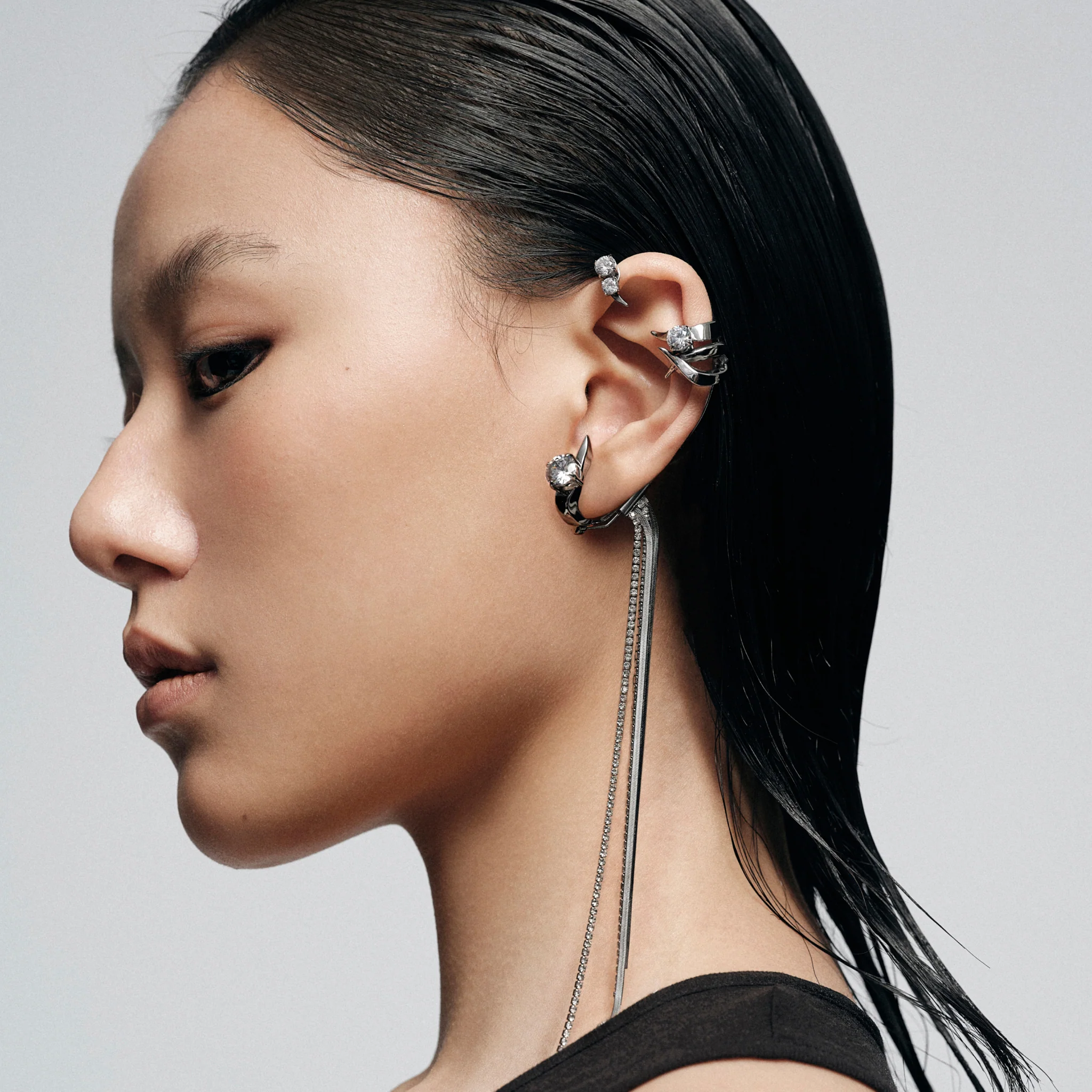 Crystal Tassel Ear Cuff (Left Ear Single) - Image 4
