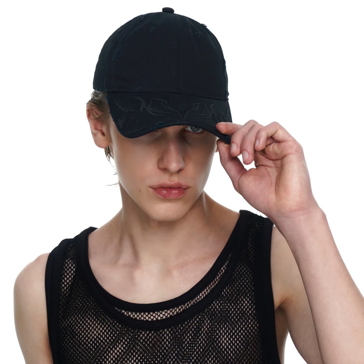 Distressed Embroidered Baseball Cap - Image 6