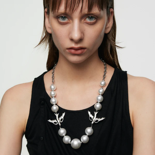 Double Peace Dove Pearl Necklace - Image 4