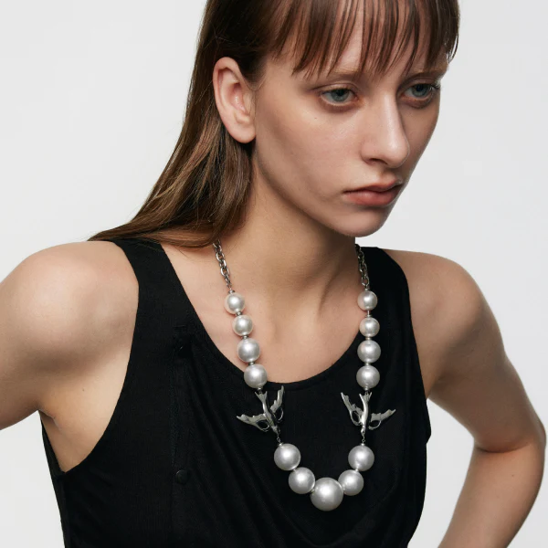 Double Peace Dove Pearl Necklace - Image 5