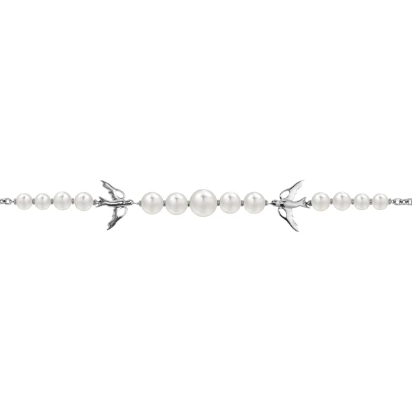 Double Peace Dove Pearl Necklace - Image 6