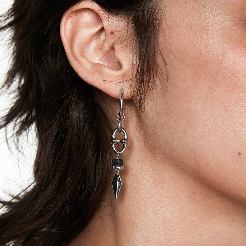 EDEN  Asymmetrical Four Pointed Star Drop Earrings - Image 3