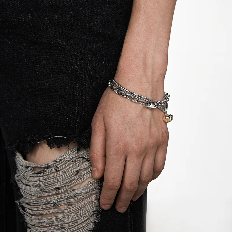 EDEN Three-dimensional Star Apple Pendant Detachable Double-Layer Bracelet - Image 3